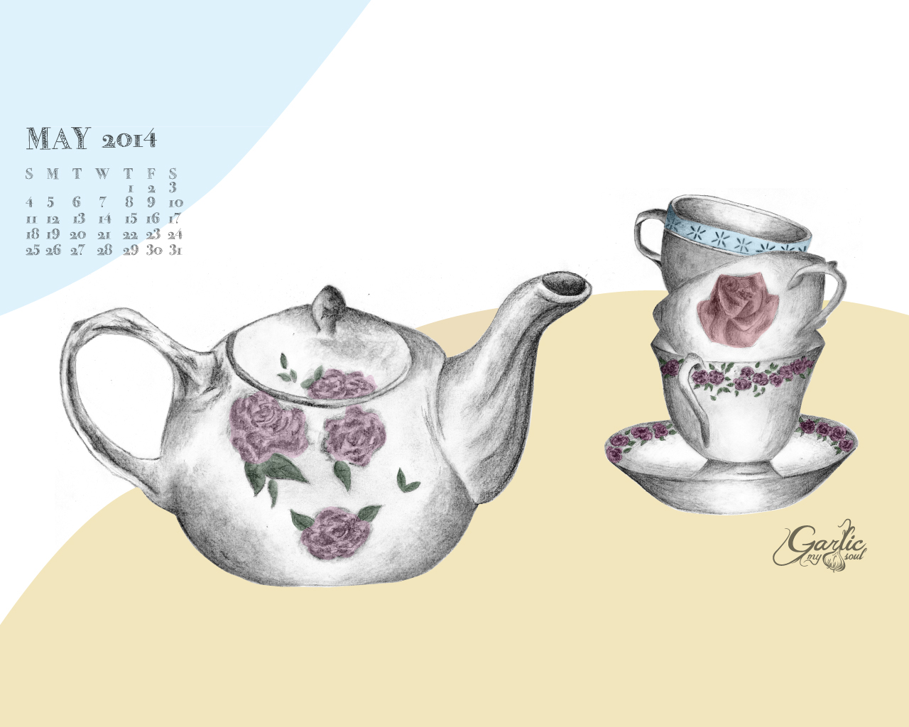 May Desktop Calendar | Garlic, My Soul