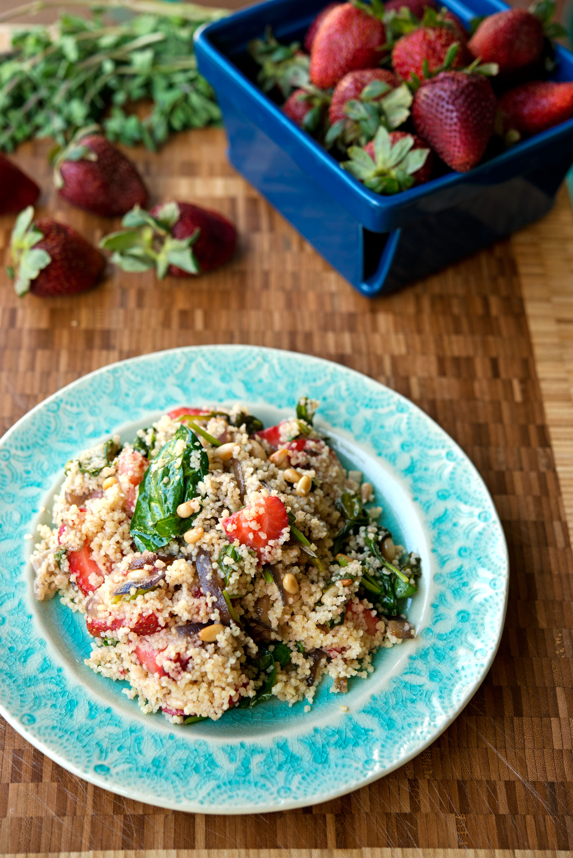 Garlic My Soul Strawberry Spinach Couscous