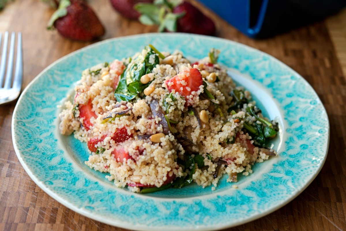 Strawberry Spinach Couscous | Garlic, My Soul