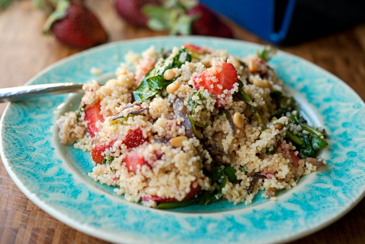 Strawberry Spinach Couscous | Garlic, My Soul