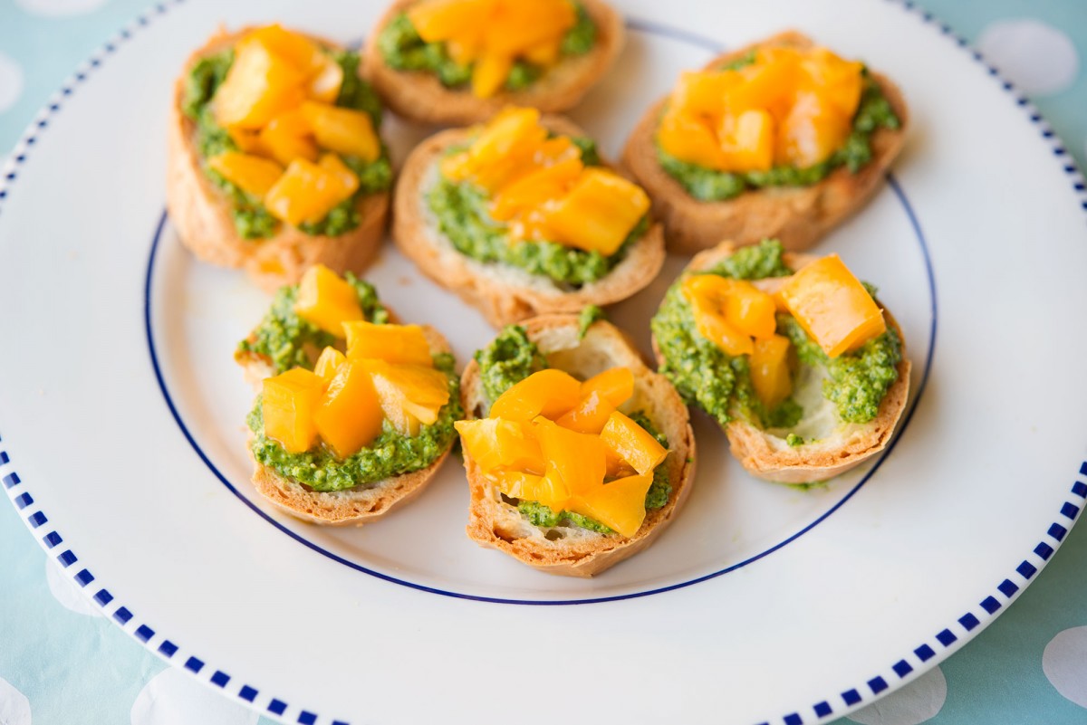 Arugula Pesto Bruschetta | Garlic, My Soul