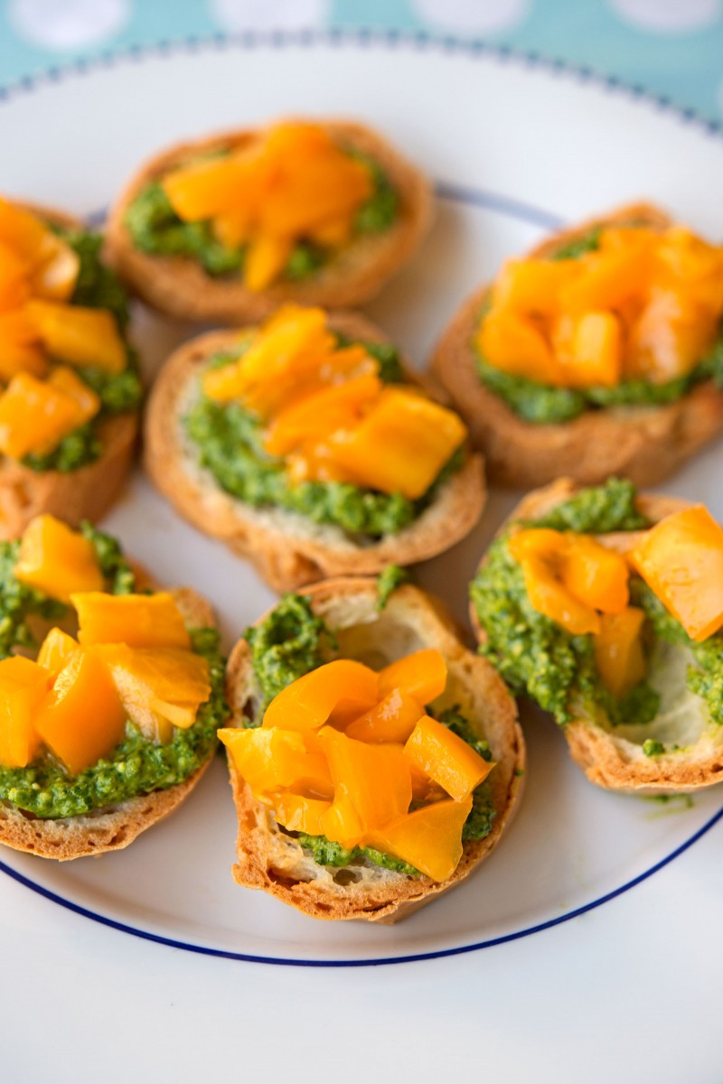 Arugula Pesto Bruschetta | Garlic, My Soul