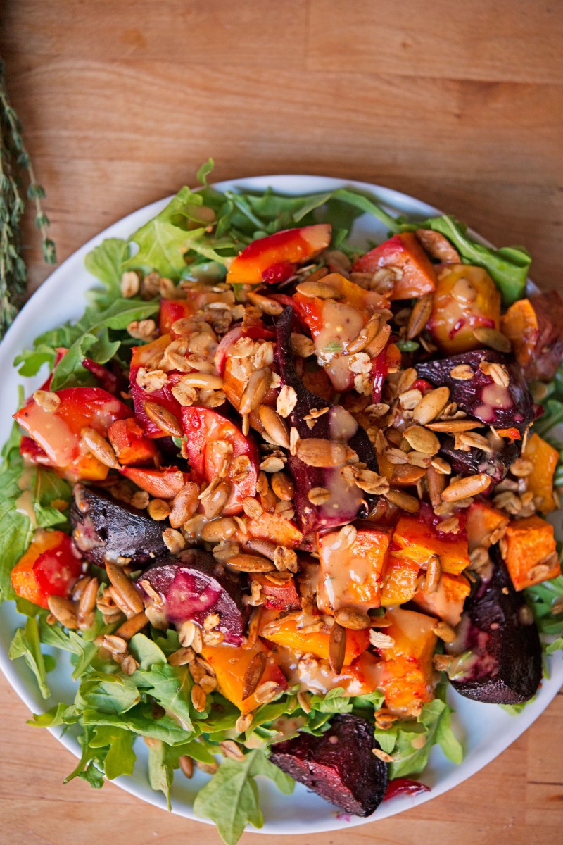 Roasted Vegetable & Arugula Salad | Garlic, My Soul