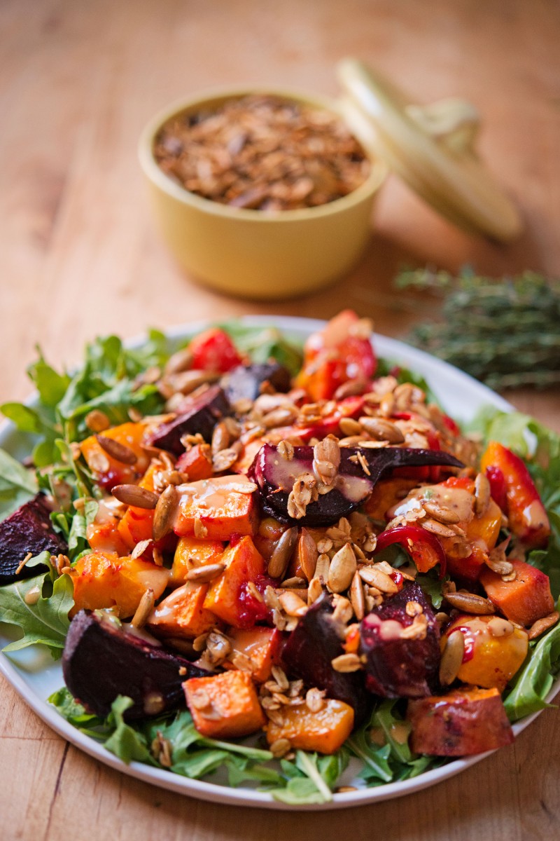 Roasted Vegetable & Arugula Salad | Garlic, My Soul