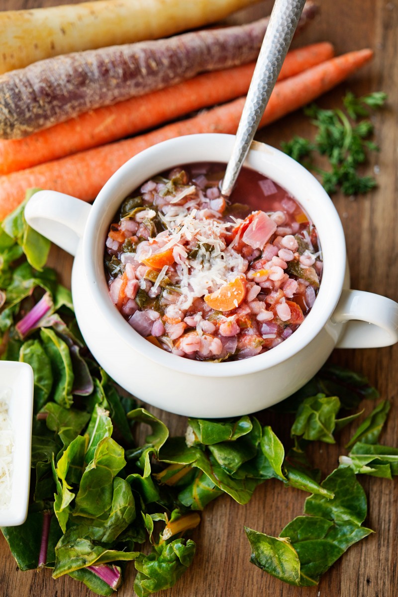 Swiss Chard & Barley Soup | Garlic, My Soul