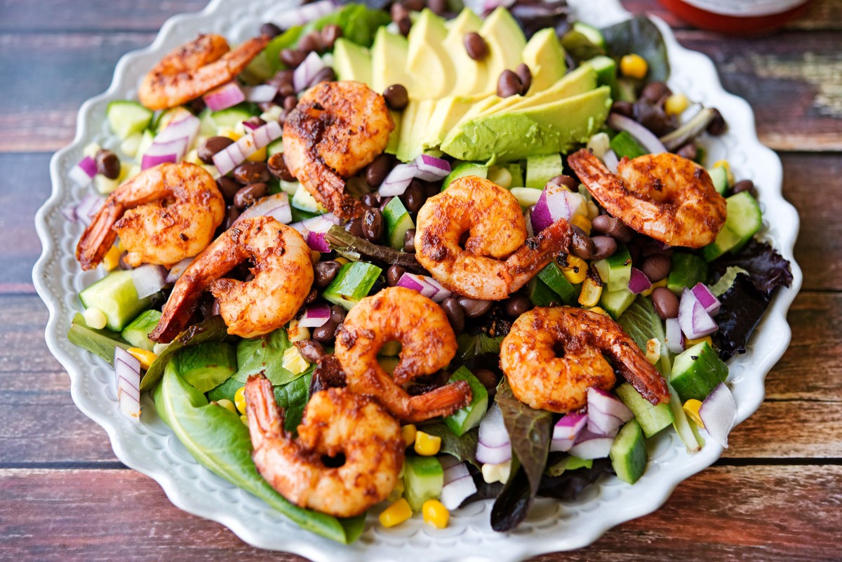 Barbecue Shrimp Salad | Garlic, My Soul