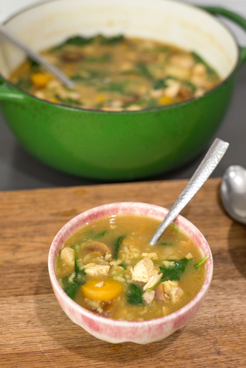 Saffron Chicken Soup with Kale | Garlic, My Soul
