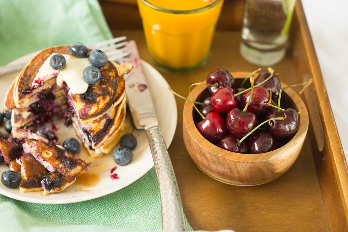 Honey Blueberry Pancakes | Joie De Vivre Hotels | Garlic, My Soul