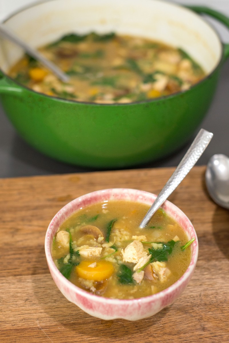 Garlic My Soul • Saffron Chicken Soup w/ Kale